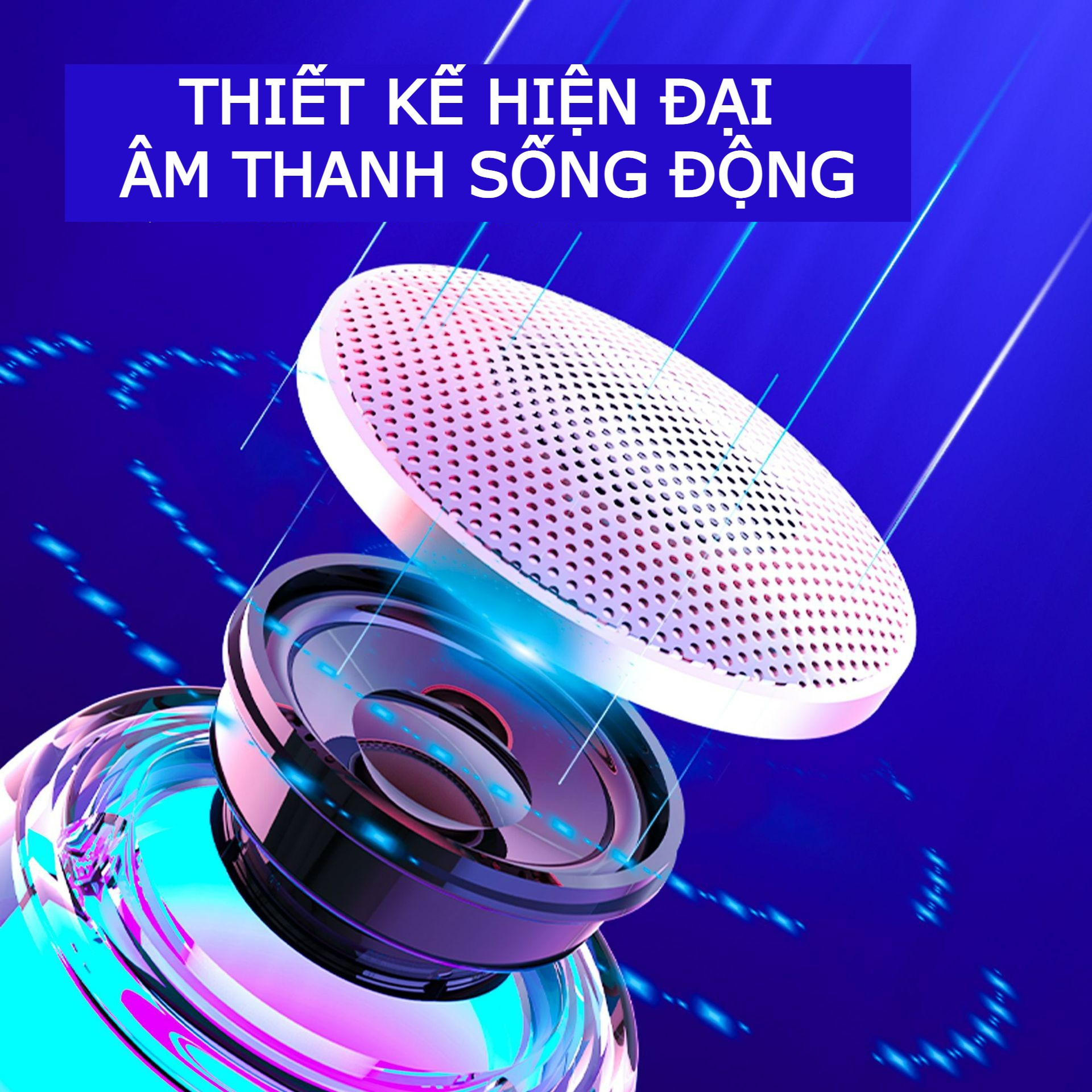 Loa bluetooth mini Smart Speaker S9 - loa bluetooth không dây, loa mini cầm tay nhỏ gọn, trọng lượng nhẹ, thiết kế hiện đại, chống nước tốt - loa mini có đèn led RGB, âm thanh sống động, tương thích nhiều thiết bị