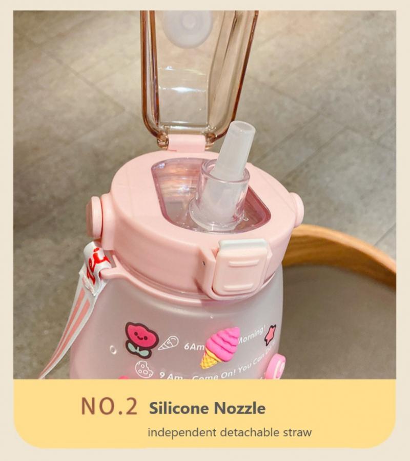 1400Ml Trẻ Em Ống Hút Cốc Uống Nước Hoạt Hình Cho Bé Sáng Tạo Sinh Viên Ấm Siêu Tốc Trẻ Em Học Sinh Bình Tập Uống Di Động Chống Rò Rỉ