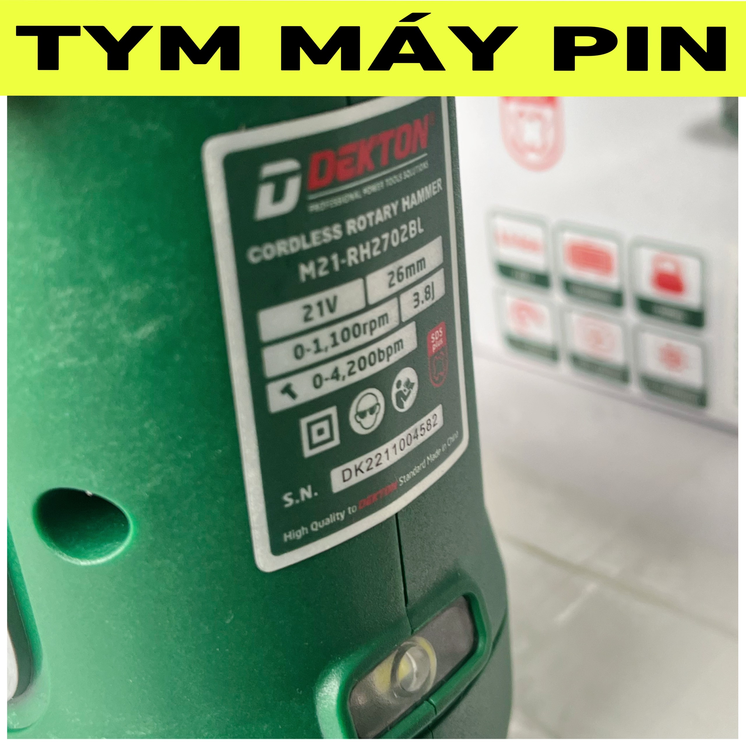 Thân Máy Khoan Đục Pin 2 Chức Năng Dekton M21-RH2702BL – TYM MÁY PIN