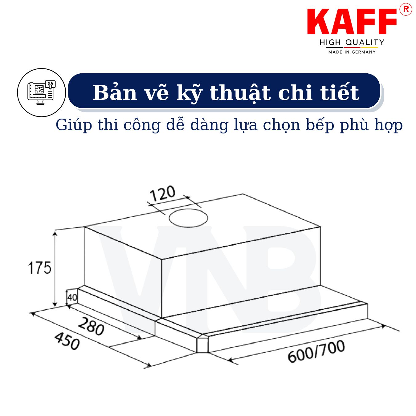 Máy hút mùi âm tủ inox phối kính cảm ứng 600mm KAFF KF_TL600 Tặng bộ lọc than thay thế _ Hàng Chính Hãng