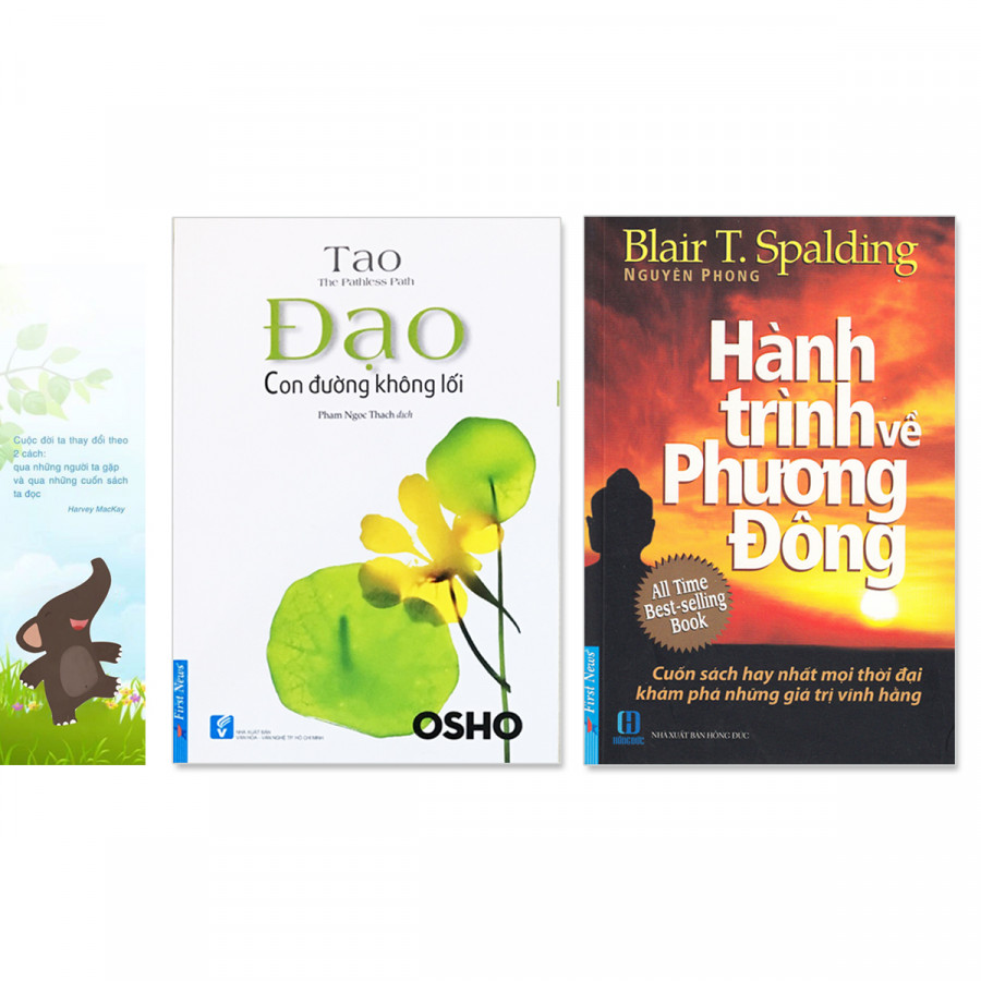 Combo 2 cuốn: Đạo - Con Đường Không Lối, Hành Trình Về Phương Đông + Bookmark danh ngôn hình voi