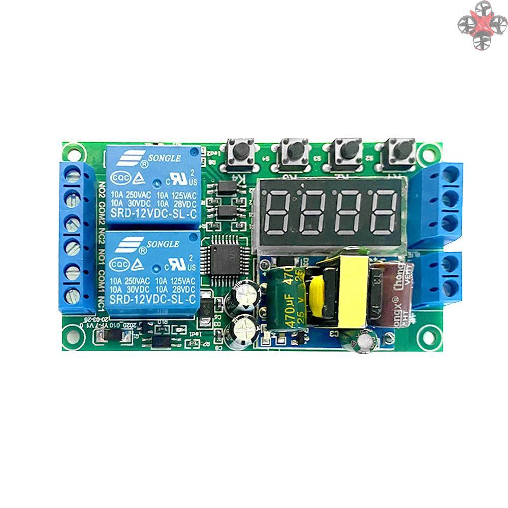 Mô Đun Hẹn Giờ 2 Kênh Ac 220v Led 0.01s ~ 999 Phút