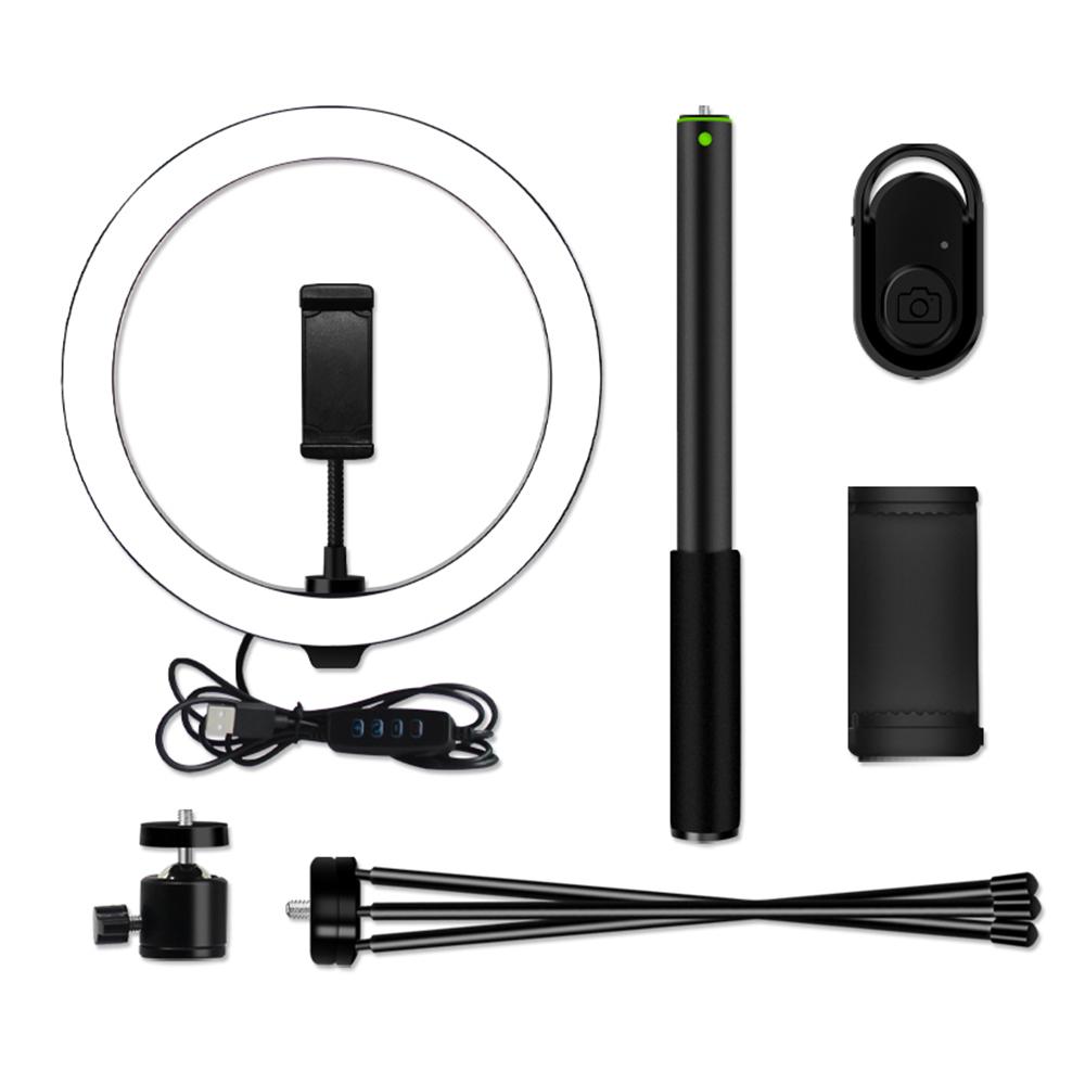 Đèn vòng LED có thể điều chỉnh độ sáng, Gậy selfie để bàn, giá đỡ điện thoại di động ba chân đa chức năng
