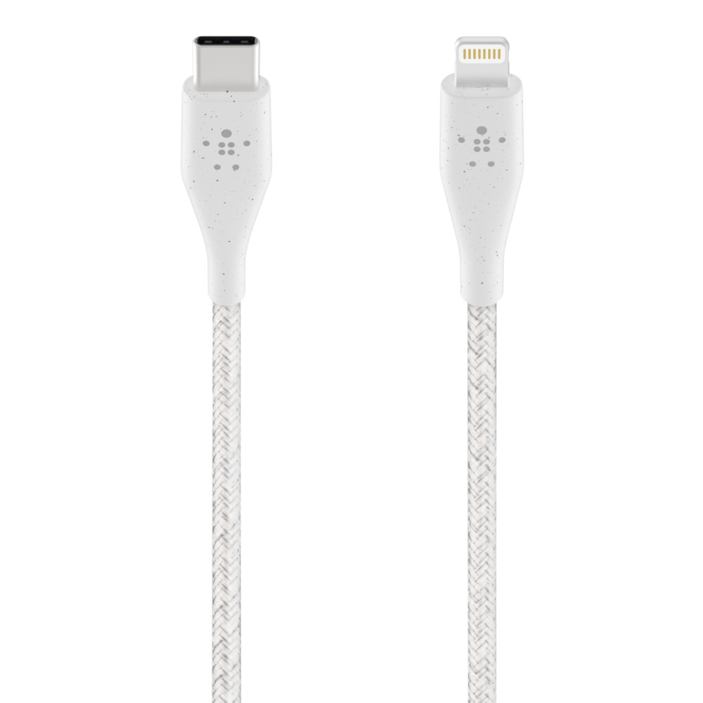 Cáp sạc USB Type C to Lightning Belkin Duratek Plus + strap da, chứng chỉ MFi vĩnh viễn, 1.2m, sạc nhanh PD, cáp cao cấp siêu bền - Hàng chính hãng