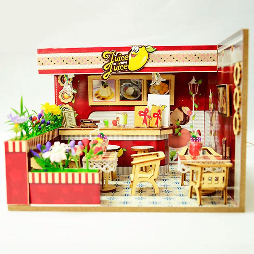 Dollhouse Miniature with Furniture, DIY Dollhouse Kit, Creative Room Decorations Kit, 1:24 Scale Model House for Woman and Girls