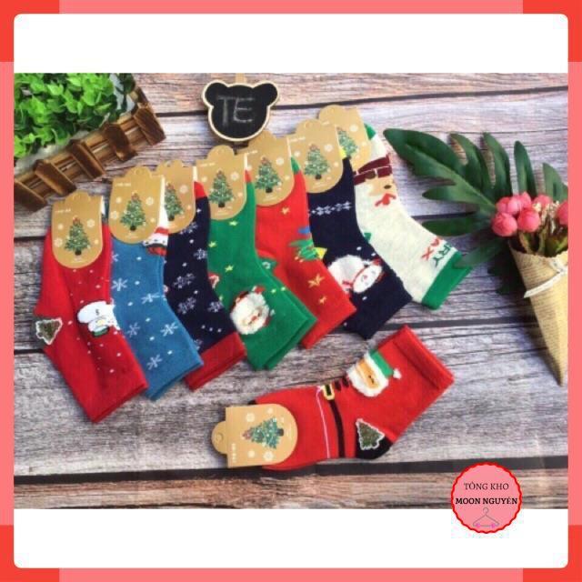 Tất noel cổ cao cho bé - Set 10 vớ tất sắc màu NOEL size 1 - 12 tuổi