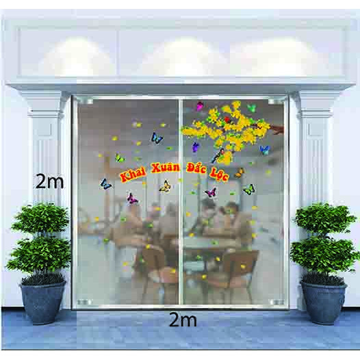 Decal Dán Tường Trang Trí Tết Cành Mai Mùa Xuân Số 1