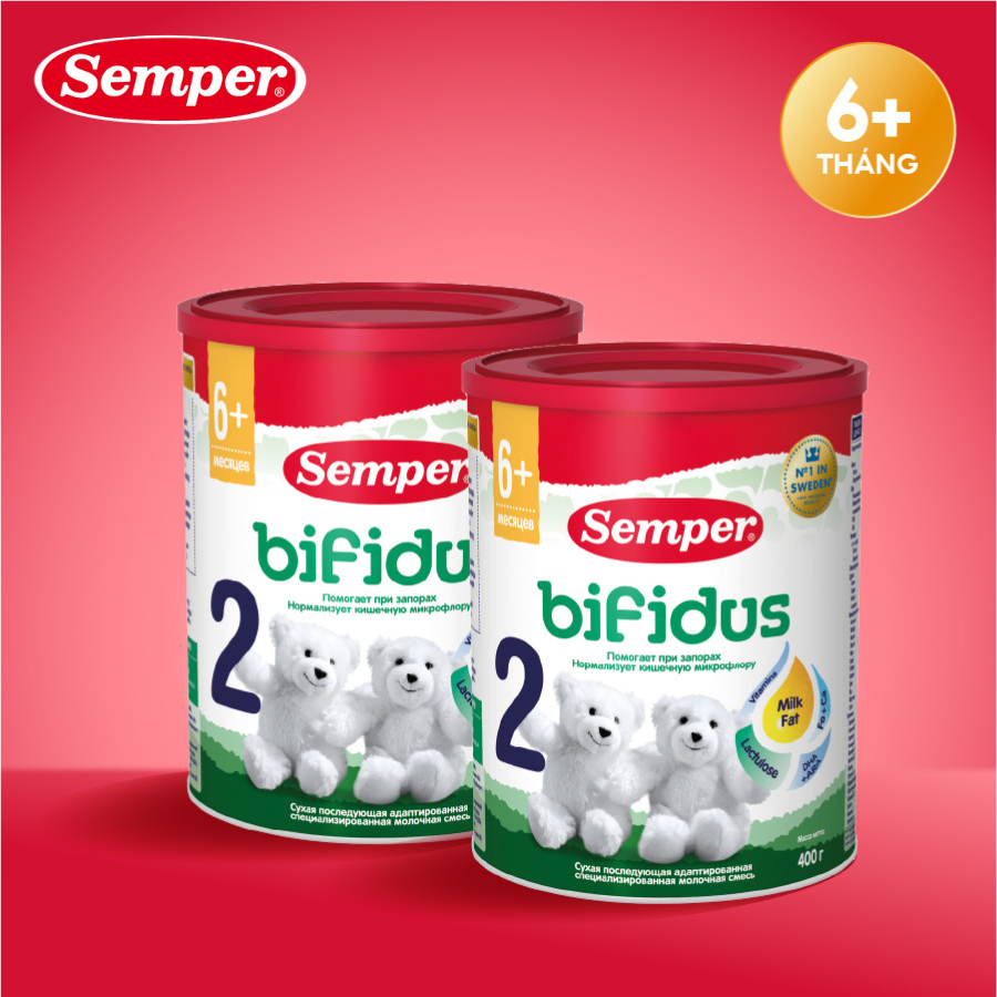 Combo 2 Sữa bột công thức Semper Bifidus số 2 400g/hộp