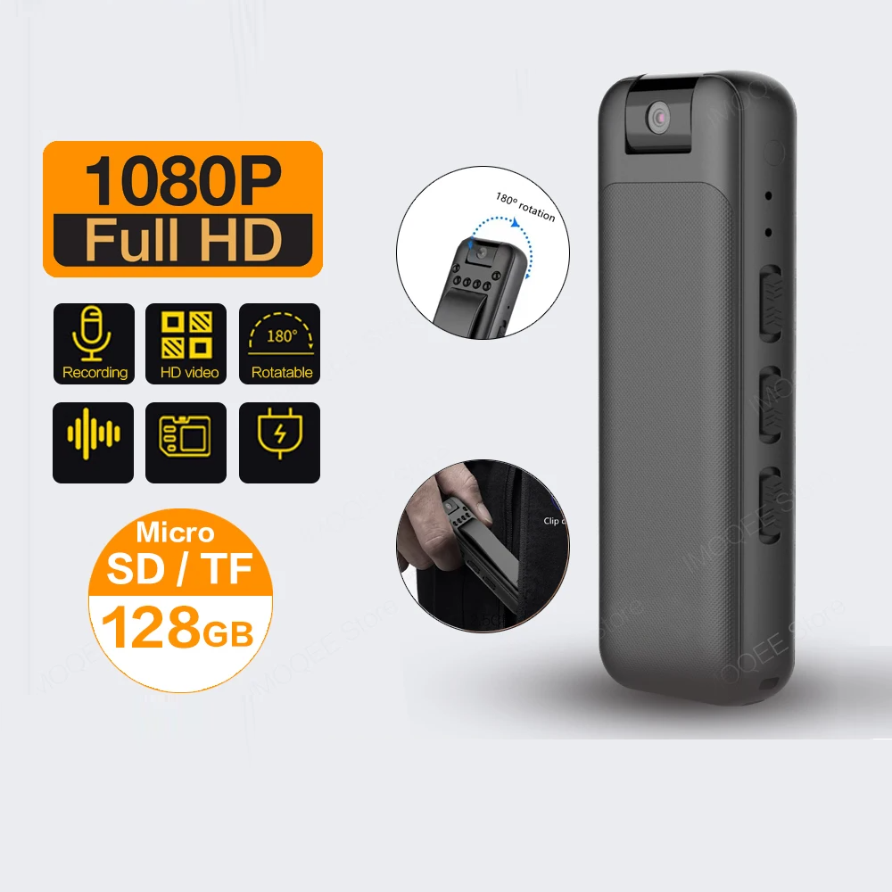 KHUYẾN MÃI KHỦNG, SỐ LƯỢNG CÓ HẠN - ROGTZ - Máy quay mini D3 Quay phim Full HD 1080P Góc rộng 180° Quay đêm Pin trâu 350mAh 36 giờ Kết nối dễ dàng USB2.0  Hàng Chính Hãng