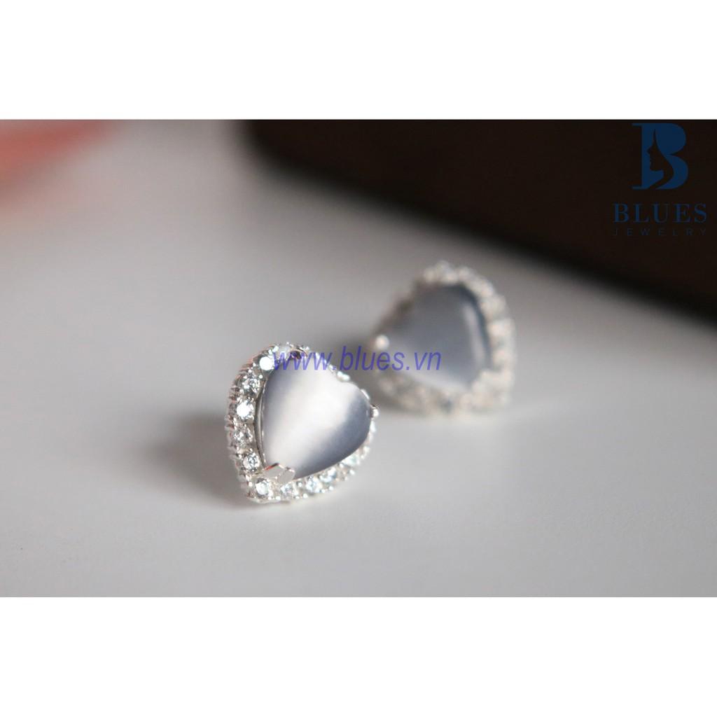 Bông Tai Bạc Nữ Moon Heart