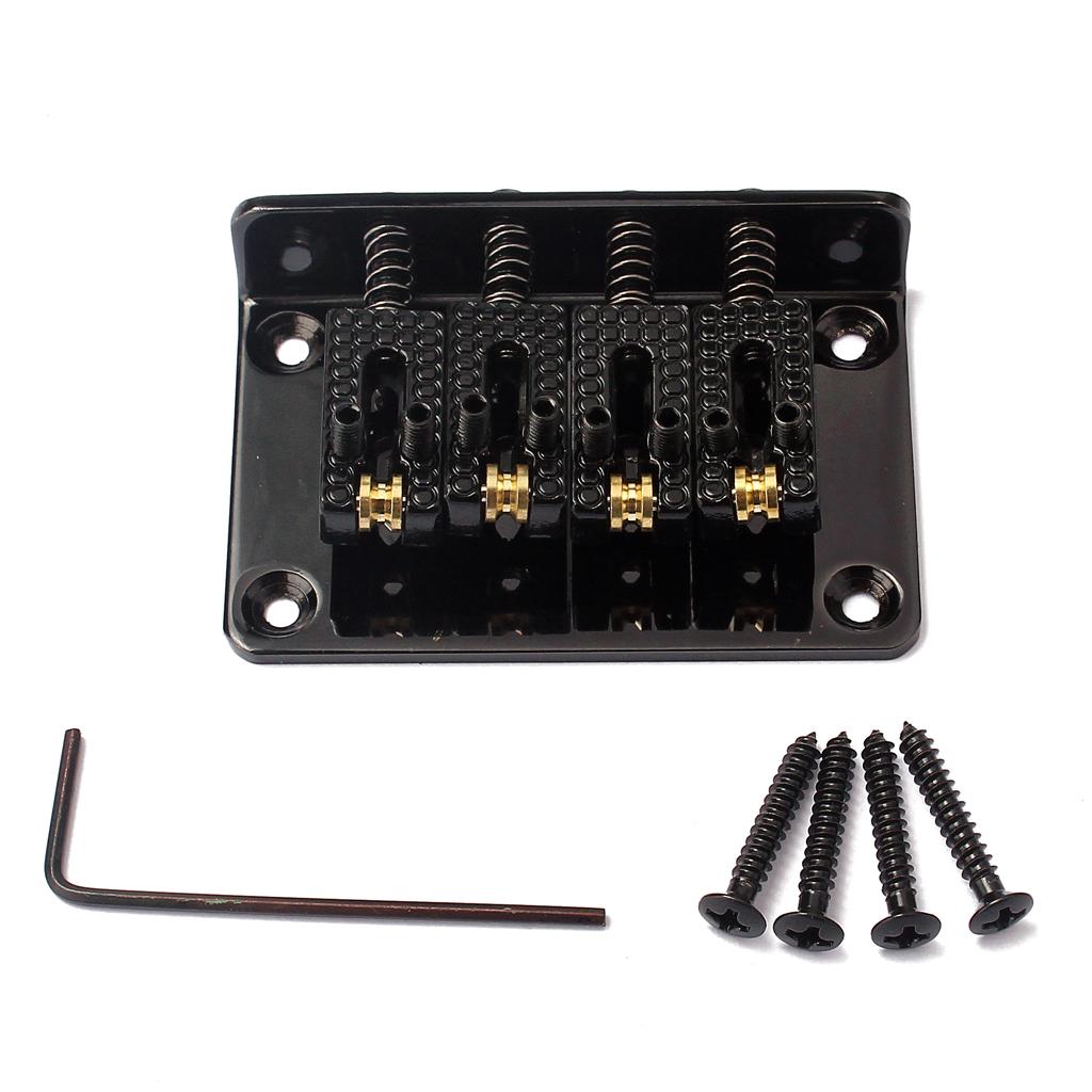 Black 4 String Bridge with Wrench Screws for Mandolin Ukulele Cigar Box Guitar Parts