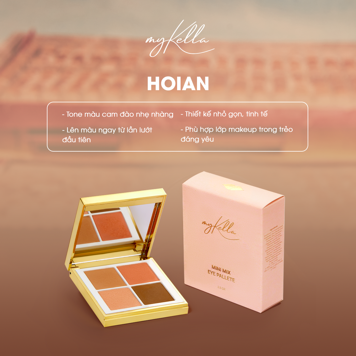 Phấn Mắt Trang Điểm myKella Mini Glam Eye Palette Siêu Mịn