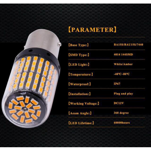 Bóng Đèn LED xi nhan ô tô Siêu Sáng 12v T20 144 mắt led S25 1156 Ba15S P21W Cho Xe Hơi Bay15D Bau15S Py21W T20 / T25