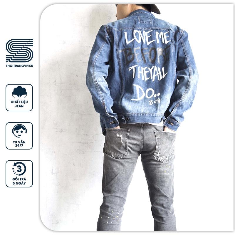 Áo khoác jean nam, demin jacket in chữ Love trẻ trung, năng động - AJZR744