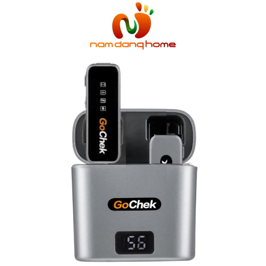 Micro thu âm không dây GoChek C02 Ultra - Micro ghi âm hỗ trợ thiết bị hệ điều hành IOSS, kèm dock sạc xịn xò, cổng kết nối lightningg nhanh chóng - Hàng nhập khẩu