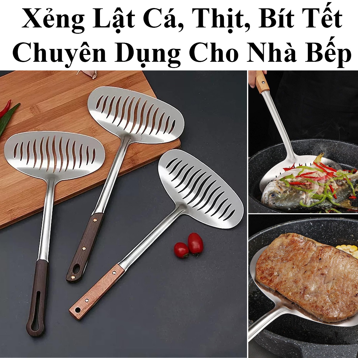 Xẻng Lật Cá, Thịt, Bít Tết Chuyên Dụng Cho Nhà Bếp