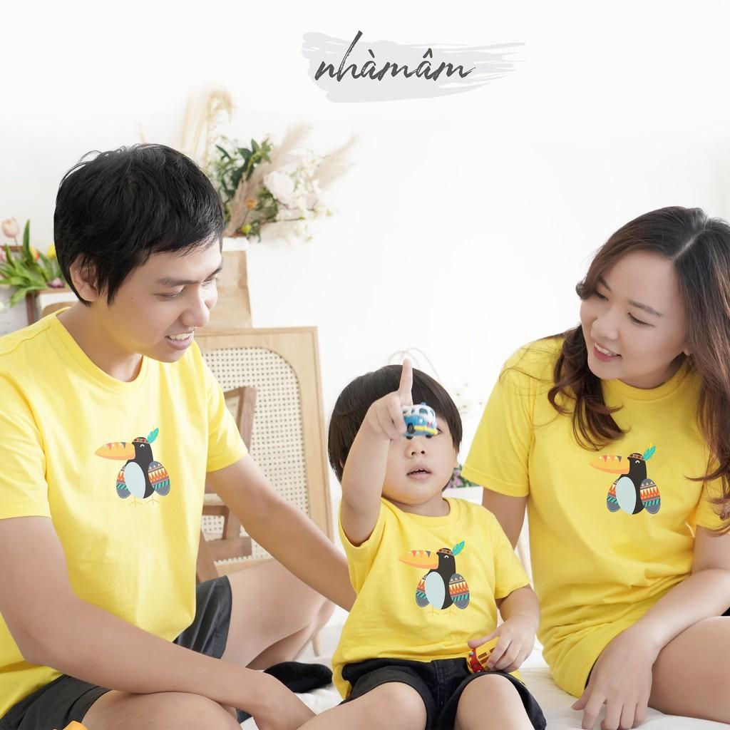 Áo Thun Gia Đình cotton 100% (Ảnh Video,Thật) - Mẫu Chim Thổ Dân