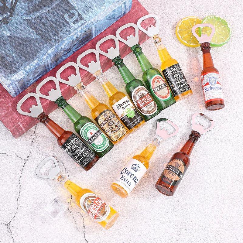 COMBO 3 Dụng cụ mở chai khui chai hình chai bia có gắn nam châm chuyên dụng, Phong cách Retro Vintage cho quán
