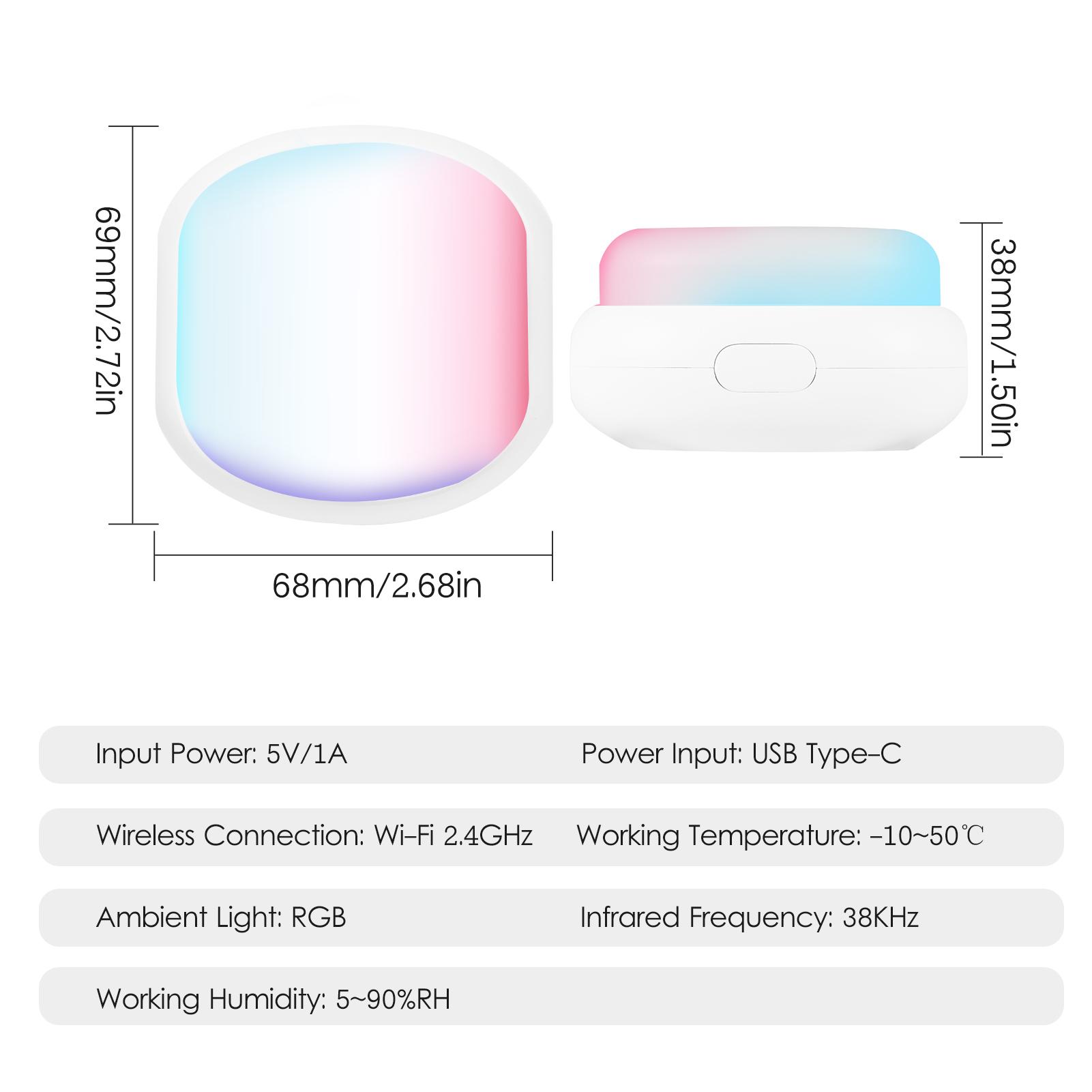 IRF Universal Remote Mobile Universal Infrared Radio Frequency Atmosphere Lamp Remote Control Air Conditioner Switch WiFi Remote Controller
