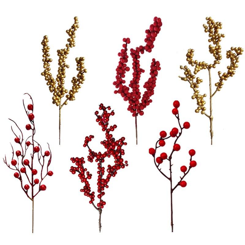 Cành quả mọng giả cắm hoa trang trí bữa tiệc/lễ hội mùa xuân cho gia đình