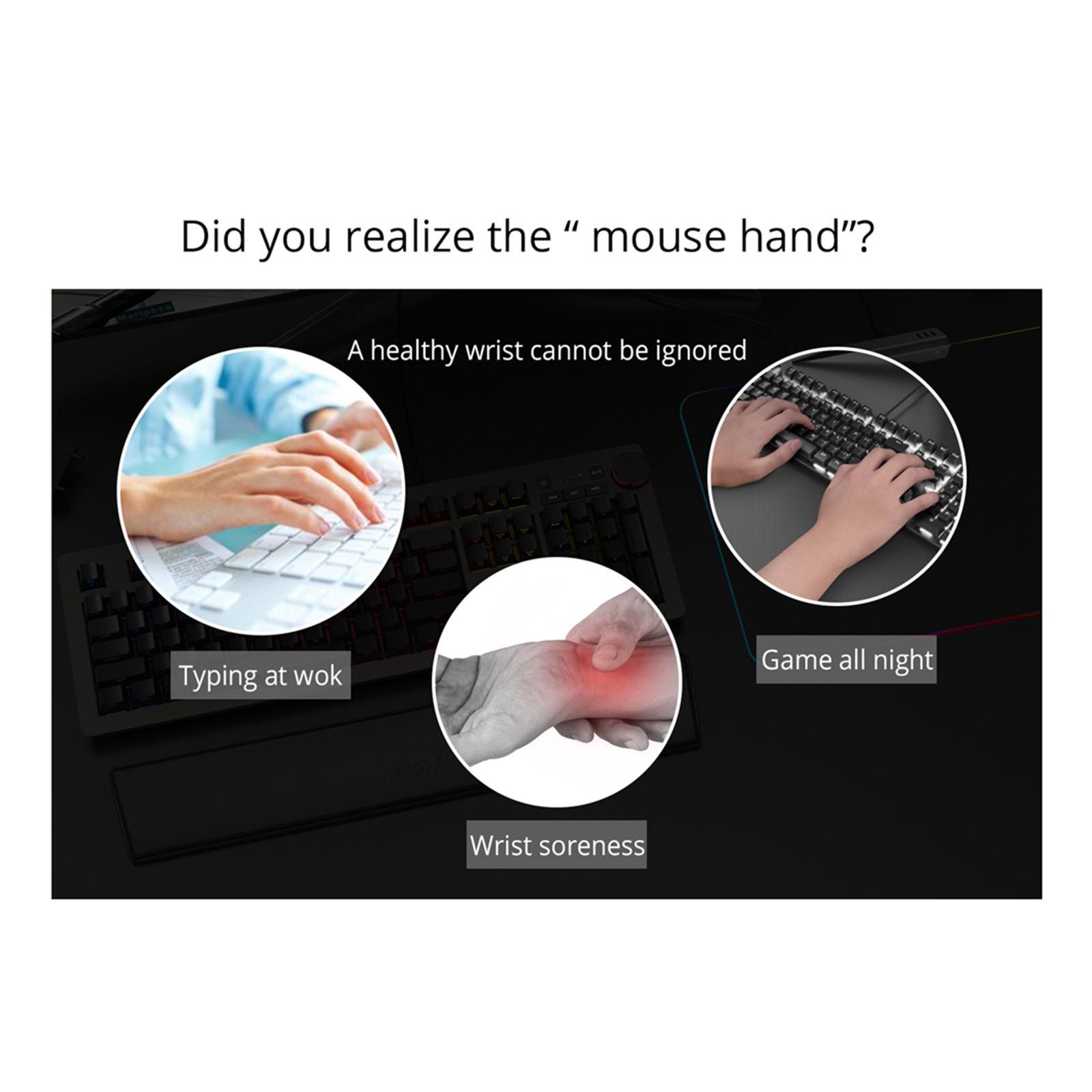 Keyboard Wrist Pad Anti-Skid PU Leather for Desktop PC 61keys white