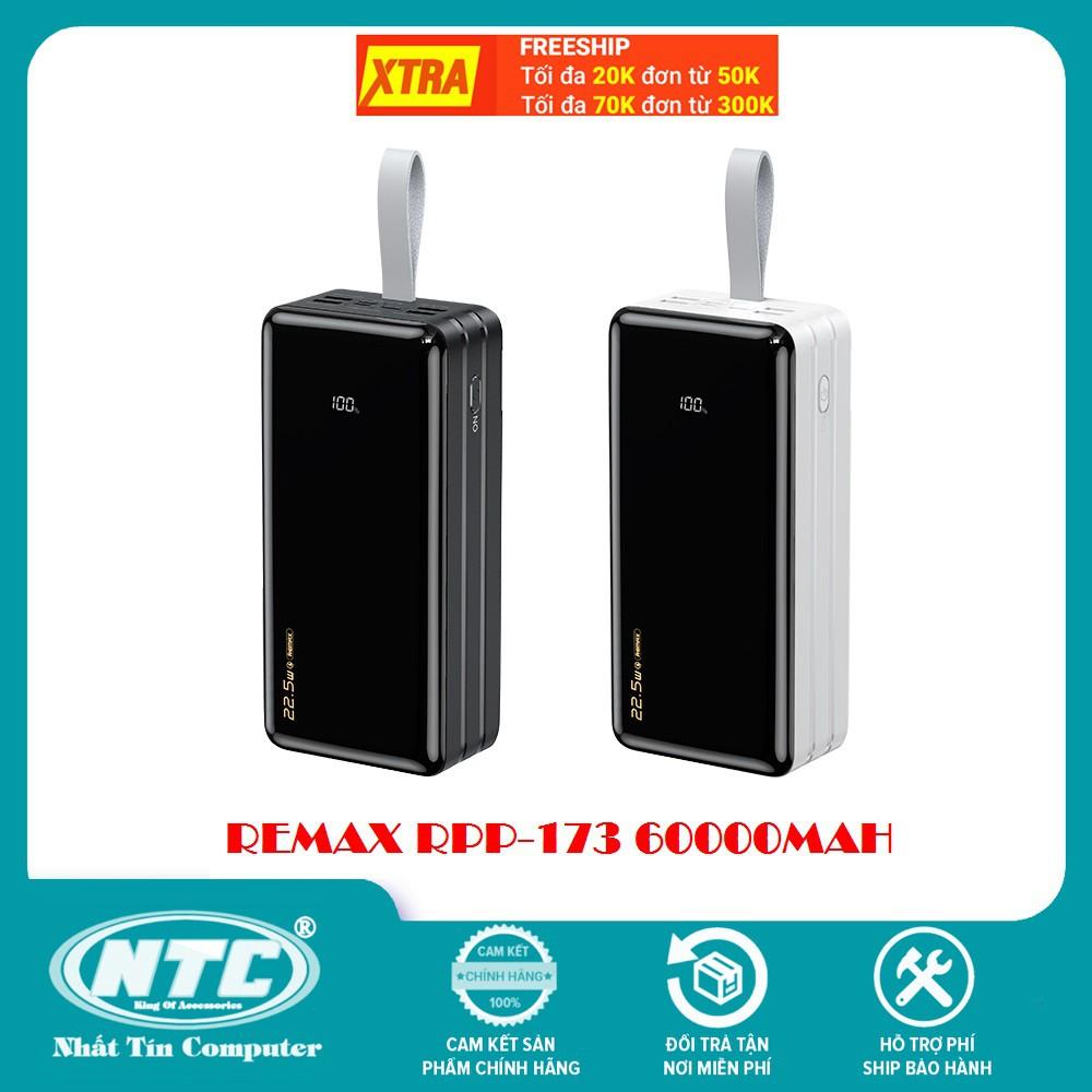 Pin sạc dự phòng Remax RPP-173 60000mAh 22.5W, lõi Li-Polymer 3 cổng Input / 5 cổng Output (nhiều màu) - Hàng chính hãng