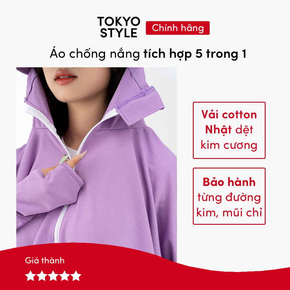 Áo chống nắng Tokyo Style. Áo chống nắng cánh dơi vải cotton Nhật dệt kim cương