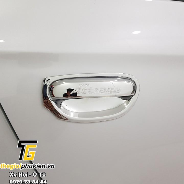 Bộ ốp tay nắm, hõm cửa xe Mitsubishi Attrage mạ Crom