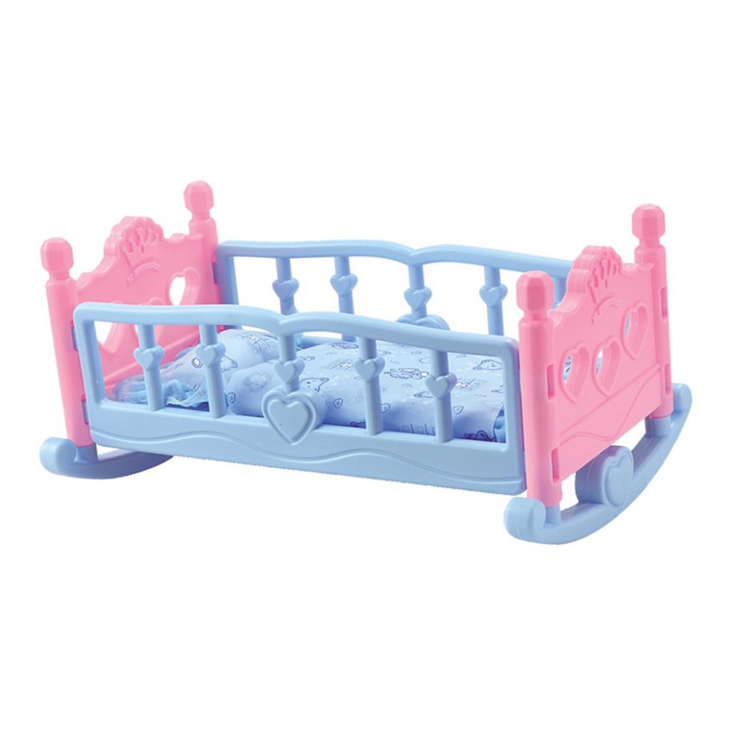 Doll Bed Doll Cradle Doll Furniture, Doll Bed Fits American Dolls, Includes Mattress & Quilted Bedding, 14.57 x 9.44 x 7.09 inch