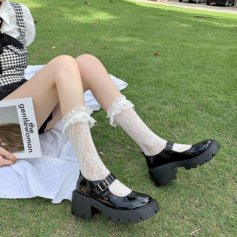 CHZK 【COD 35% OFF】Giày Cao Gót Mũi Tròn Phong Cách Nhật Bản Cho Nữ Giày nữ Lolita