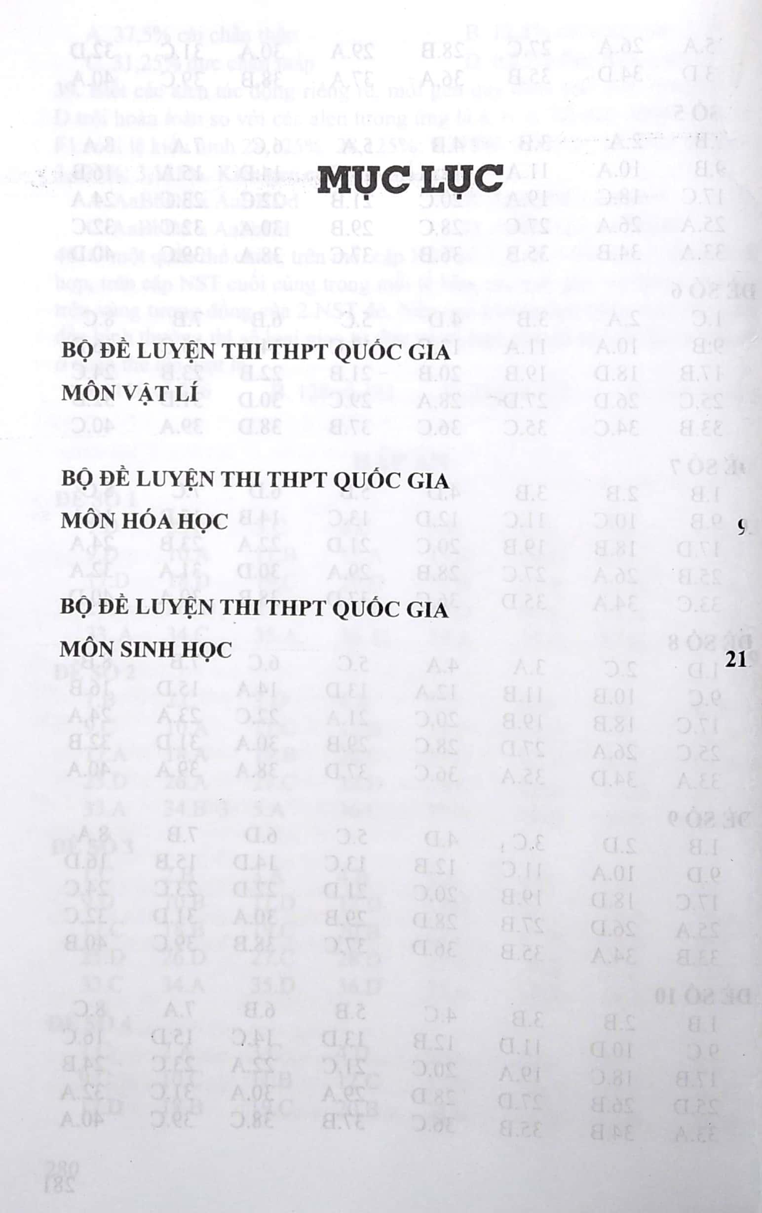 30 Bộ Đề Trắc Nghiệm - Luyện Thi THPT Quốc Gia 2022: - Vật Lí - Hóa Học - Sinh Học