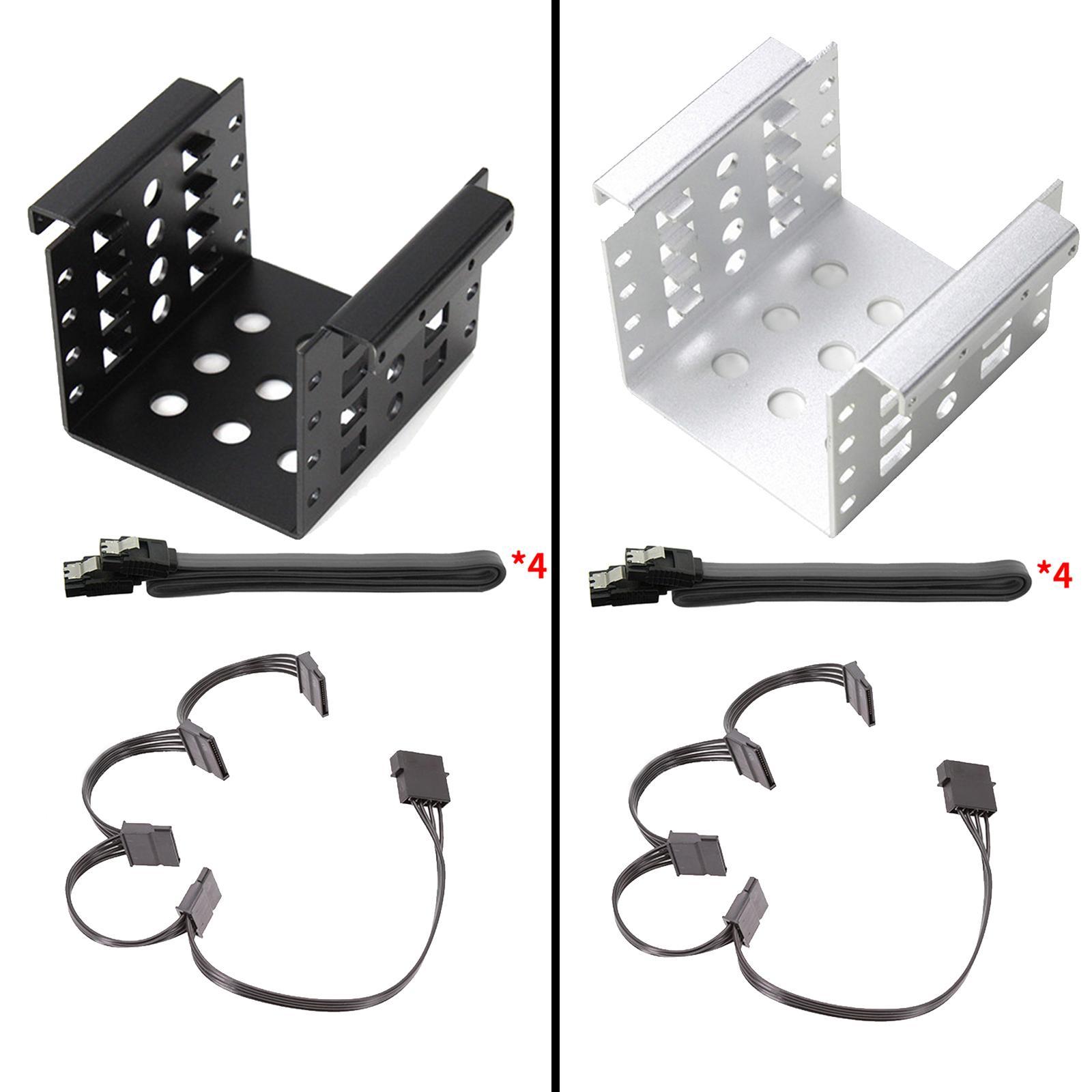 4-Bay 2.5 inch to 3.5 inch HDD Caddy Black Bracket
