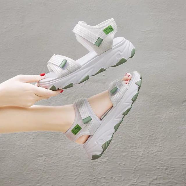 (3 Màu Video) Sandal Nữ 2 Quai Đế Màu 4cm , Dây Dù Cực Bền, Hot Trend Bán Chạy 2020