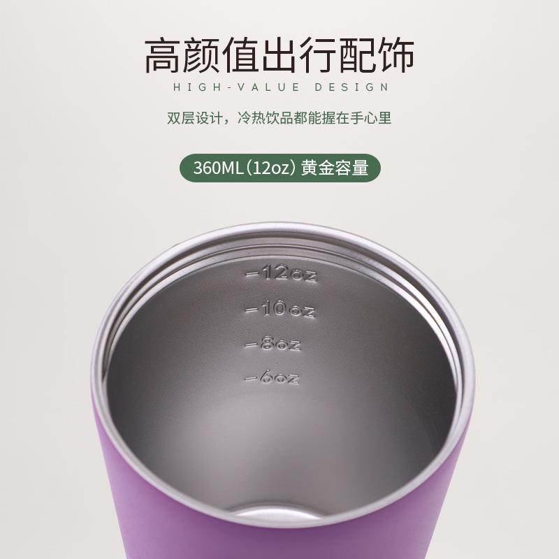 Đảm Bảo Chất Lượng Mới Di Động Tay Treo Tai Cốc Cà Phê 2 Lớp Inox Cách Nhiệt Ô Tô Văn Phòng Cốc Nước