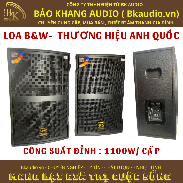 Loa nghe nhạc và karaoke JK-12. Sản phẩm đến từ thương hiệu B&W . Msp : SPL-06.JK12