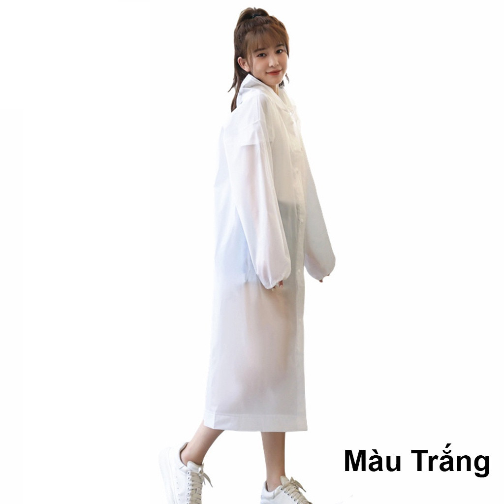 Áo Mưa Một Người Trong Suốt Có Nón Thời Trang, Nhựa EVA Sử Dụng Nhiều Lần - Siêu Dày Chống Thấm Nước Cho Mưa To Phong Cách Thời Trang Nhiều Màu Sắc Tươi Trẻ, Phù Hợp Cho Cả Nam Nữ 1