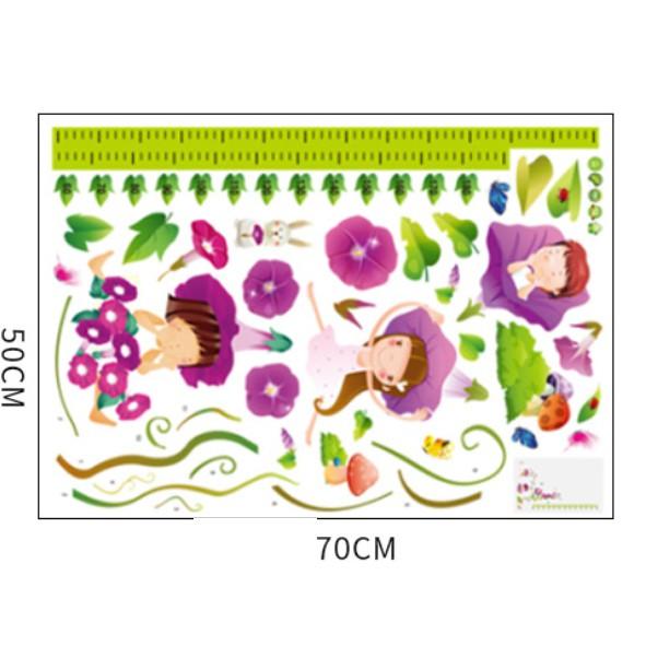 Decal trang trí tường Thước đo dây leo và bé