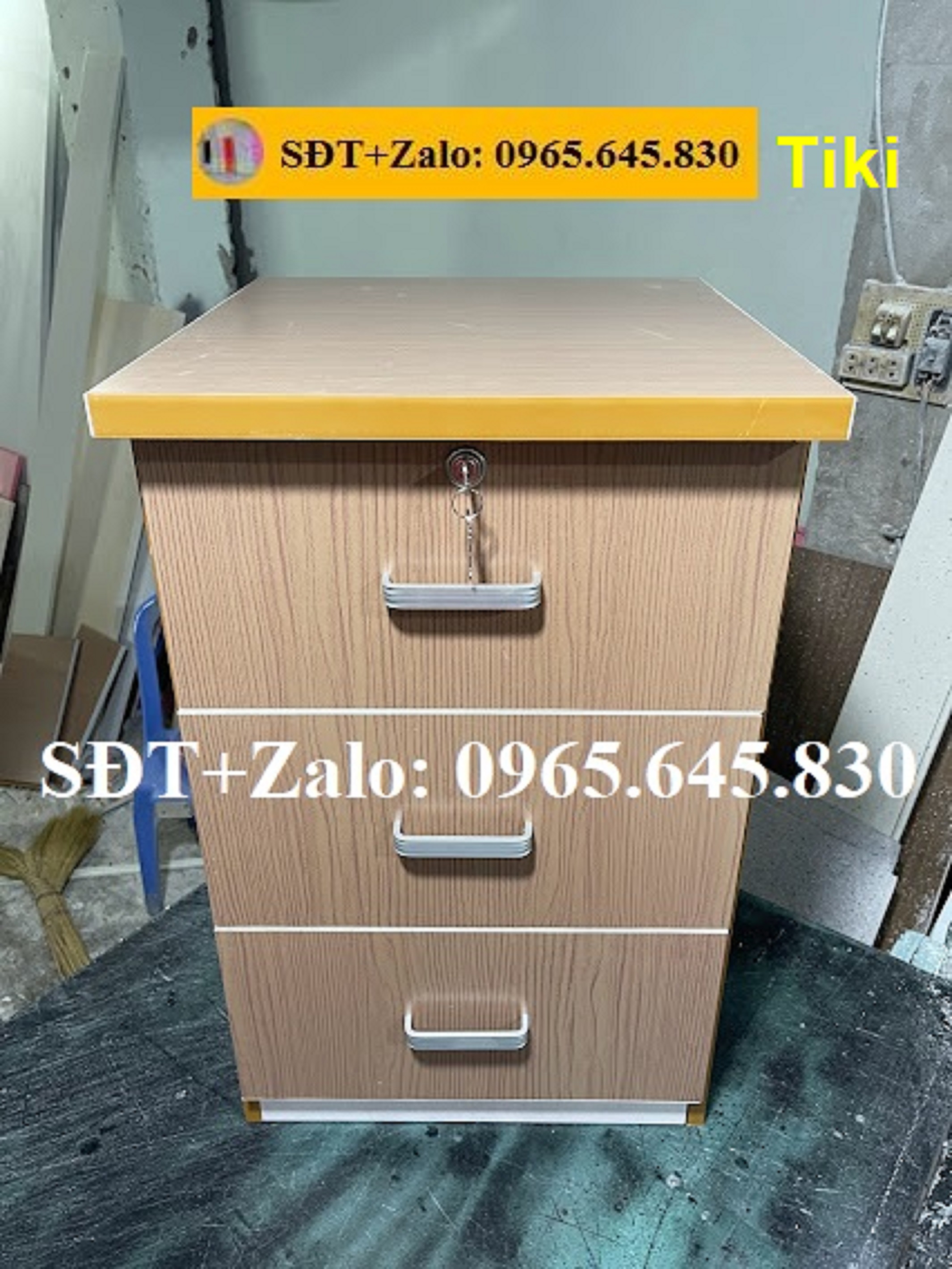 Tủ, Kệ Đầu Giường Nhựa Đài Loan Cao 68cm Ngang 42cm Màu Gỗ Đỏ 855