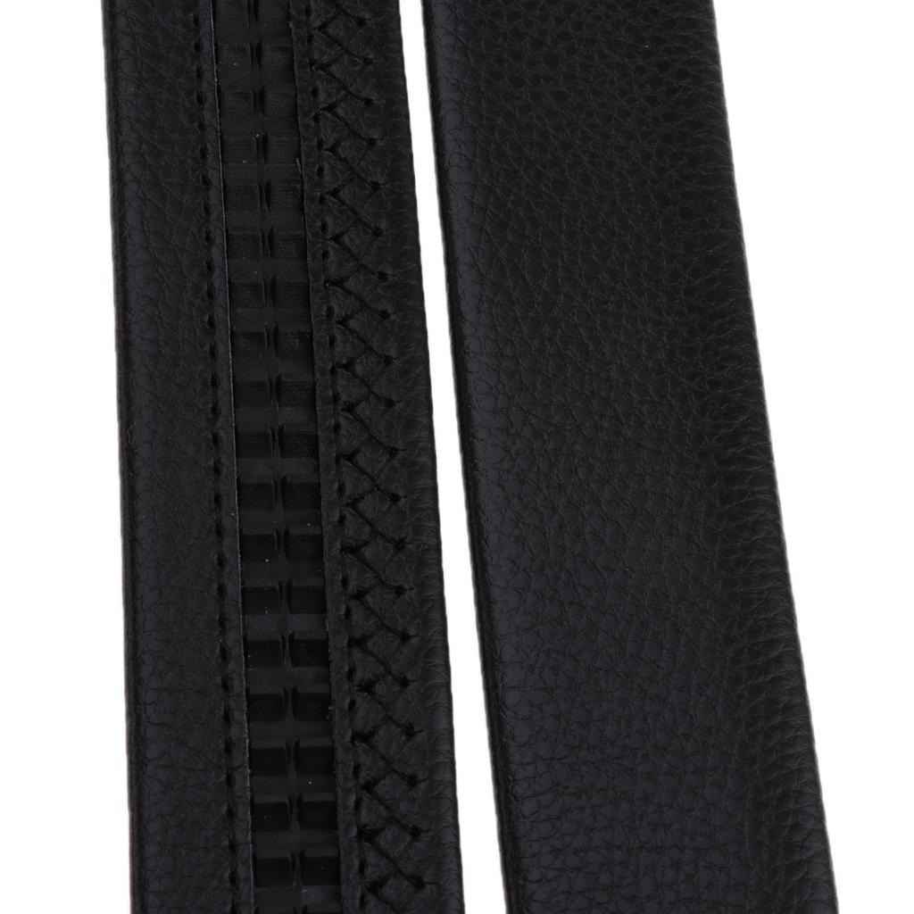 2x Fashion Waist Belt PU Leather Belt Adjustable Automatic Buckle Men Black