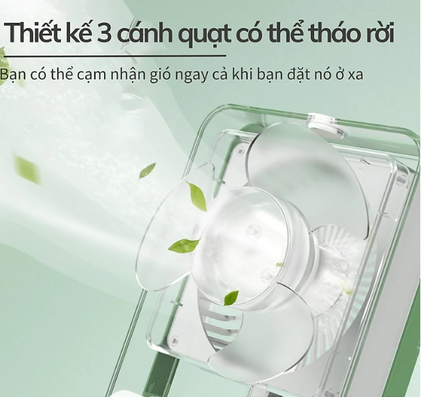 Quạt Điều Hòa Hơi Nước Mini Để Bàn Nhỏ Gọn , Phun Sương Nhiều Chế Độ , Nút Chạm Cảm Ứng, Có Đèn Led Và Sạc Tích Điện