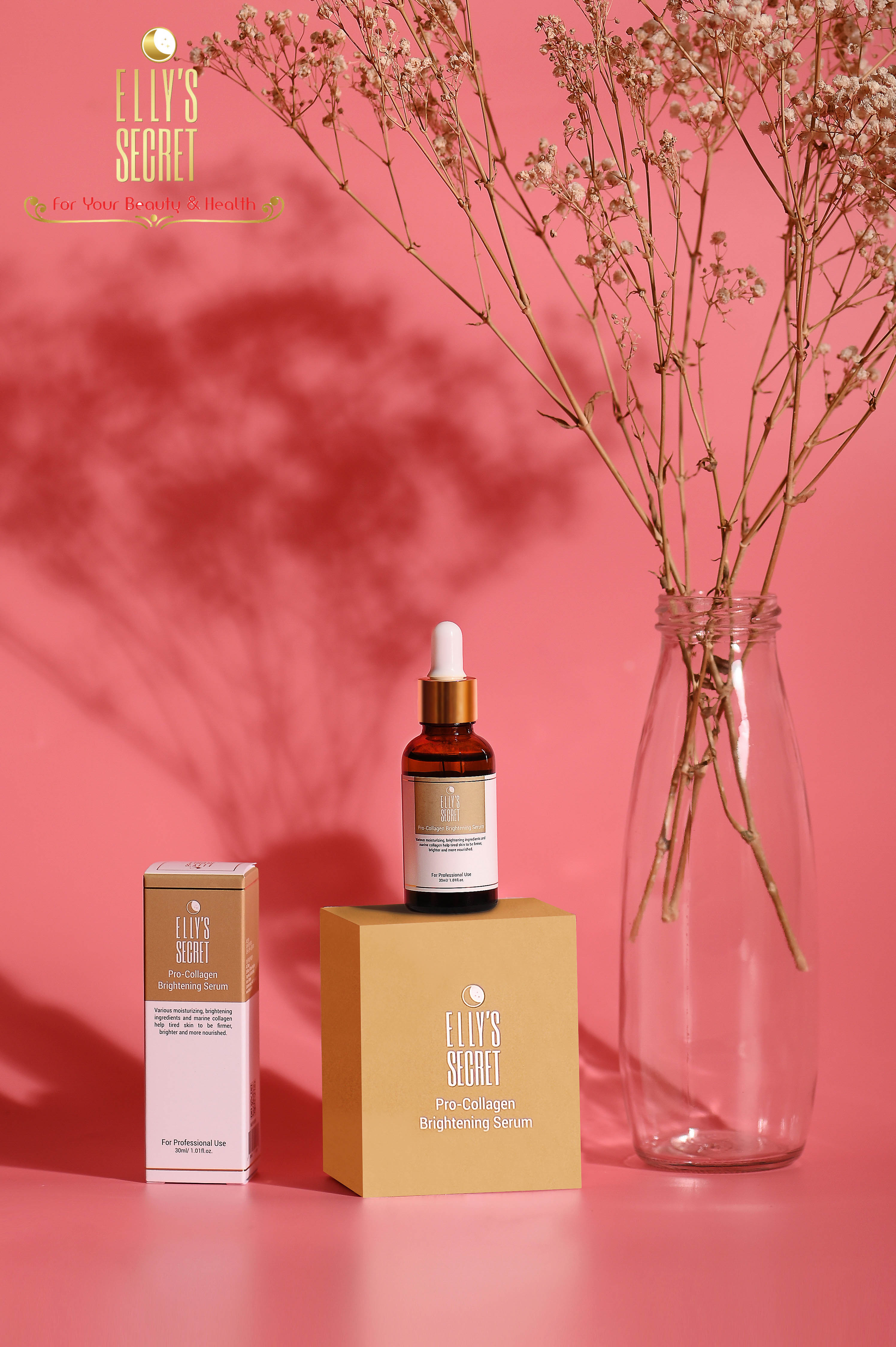 Serum dưỡng trắng da cao cấp Hàn Quốc cải thiện nám và sạm cho làn da Elly Secret Pro Collagen Brightening Serum 30ml