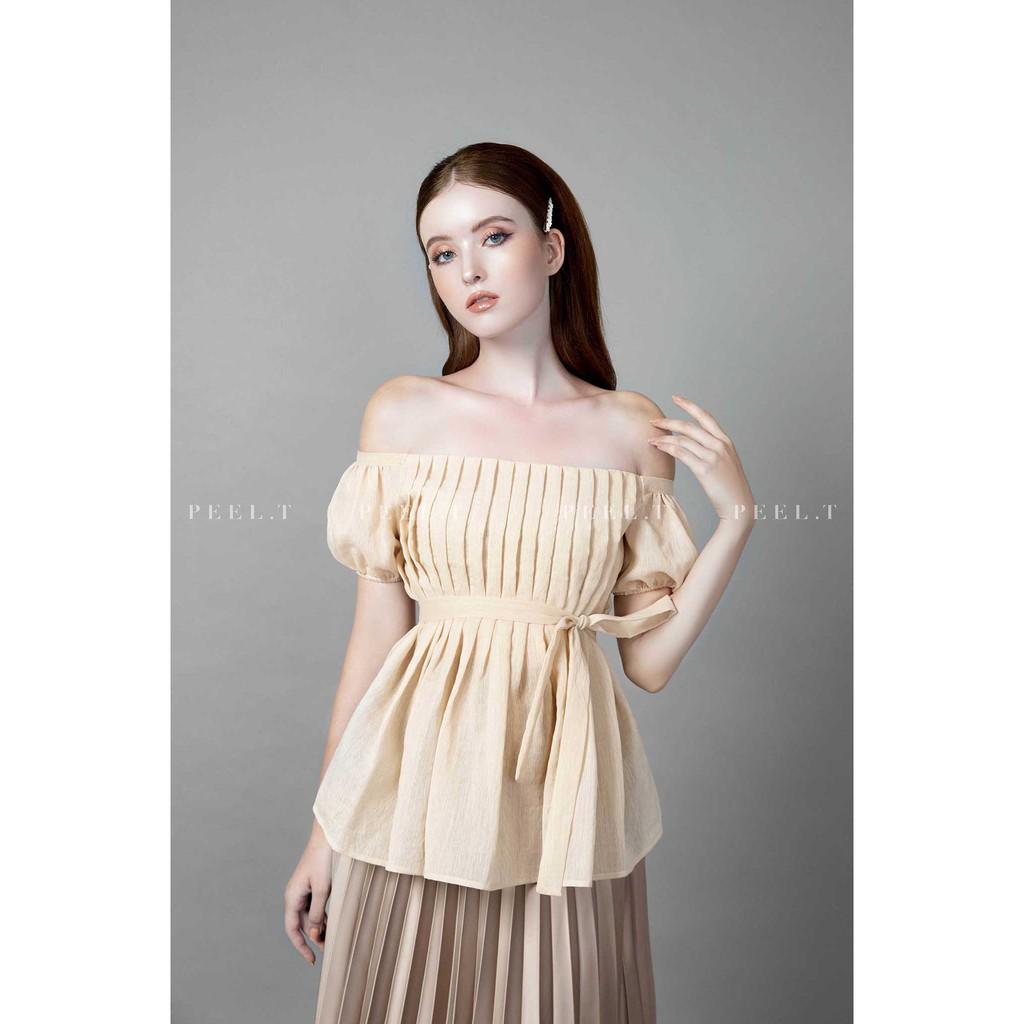 PEEL.T - Almira Top - Áo kiểu trễ vai xếp ly thắt dây