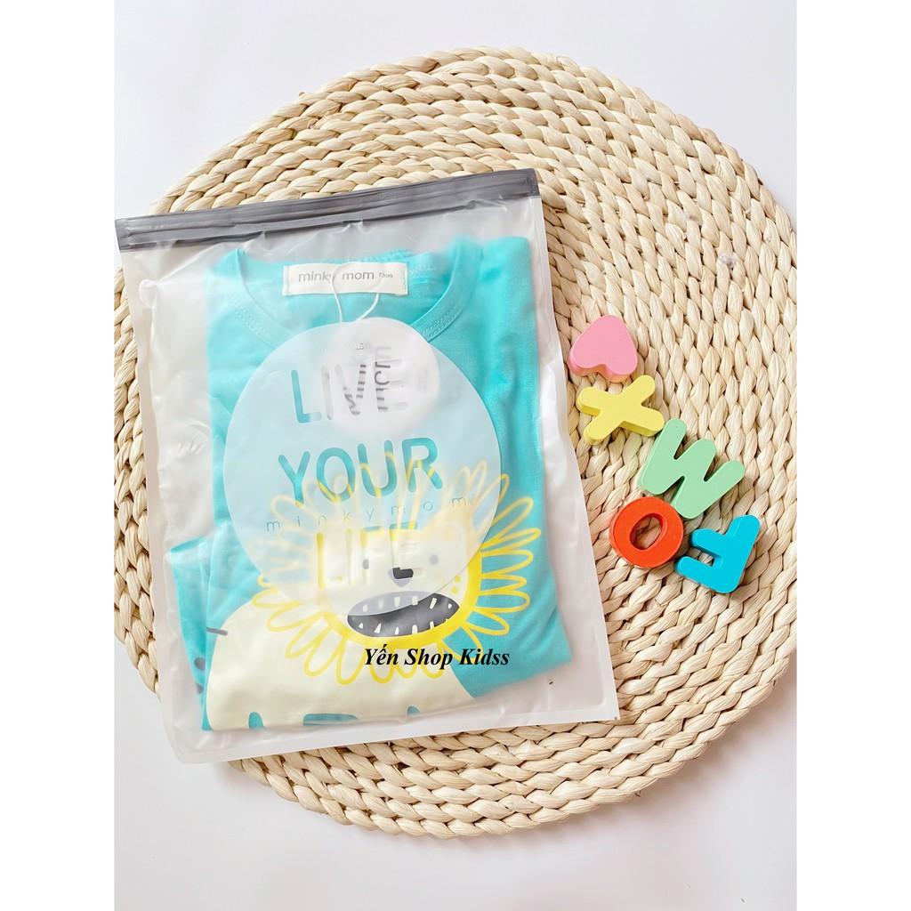 Bộ Dài Tay Minky Mom Chất Thun Lạnh Họa Tiết Thỏ Xe Đạp_Gấu Má Hồng Dễ Thương Cho Bé (Size 6_19kg)(SP001206