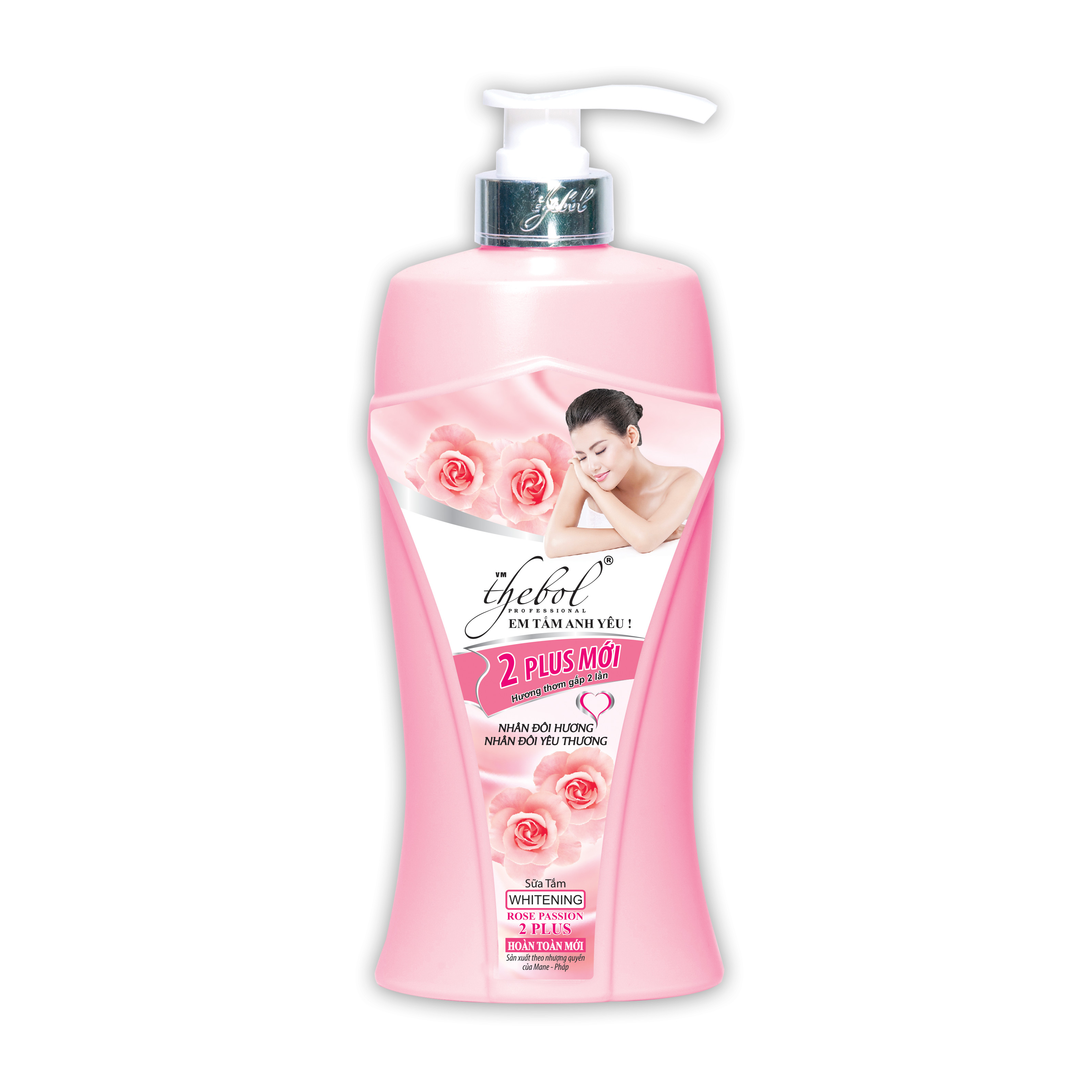 Sữa tắm thảo dược tinh chất hoa hồng nước hoa 2 Plus Thebol 925g