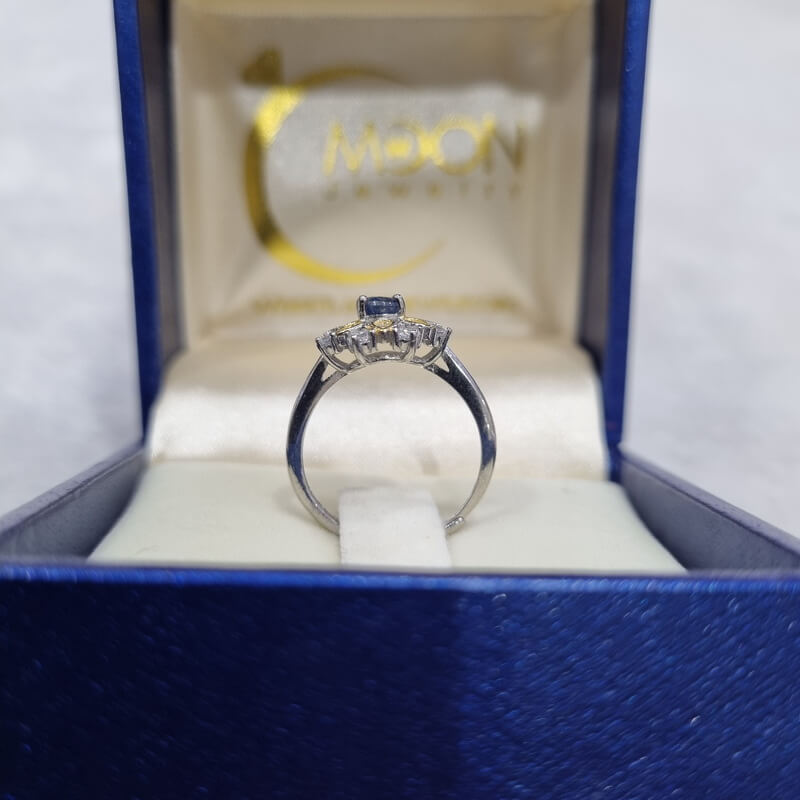 Nhẫn Đính Đá Sapphire thiên nhiên Free Size - MOON Jewelry