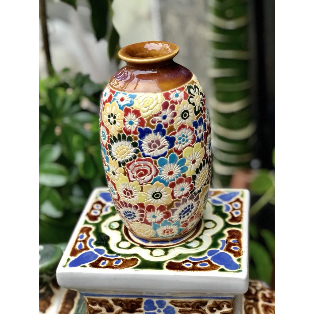 BÌNH BÁCH HOA 20CM GỐM SỨ THỦ CÔNG NAM BỘ CẮM HOA TRANG TRÍ DECOR