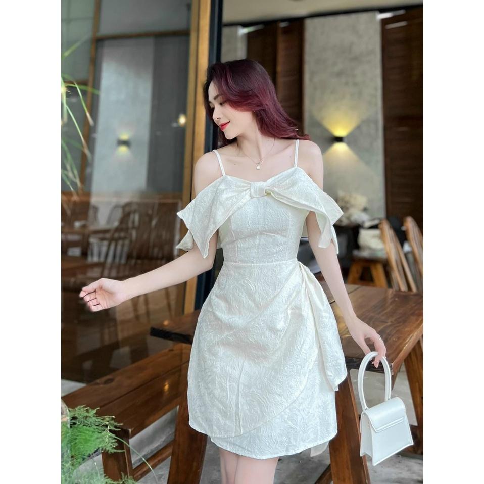 Đầm kiểu nữ dáng ngắn hai dây trễ vai phong cách gợi cảm quyến rũ DS