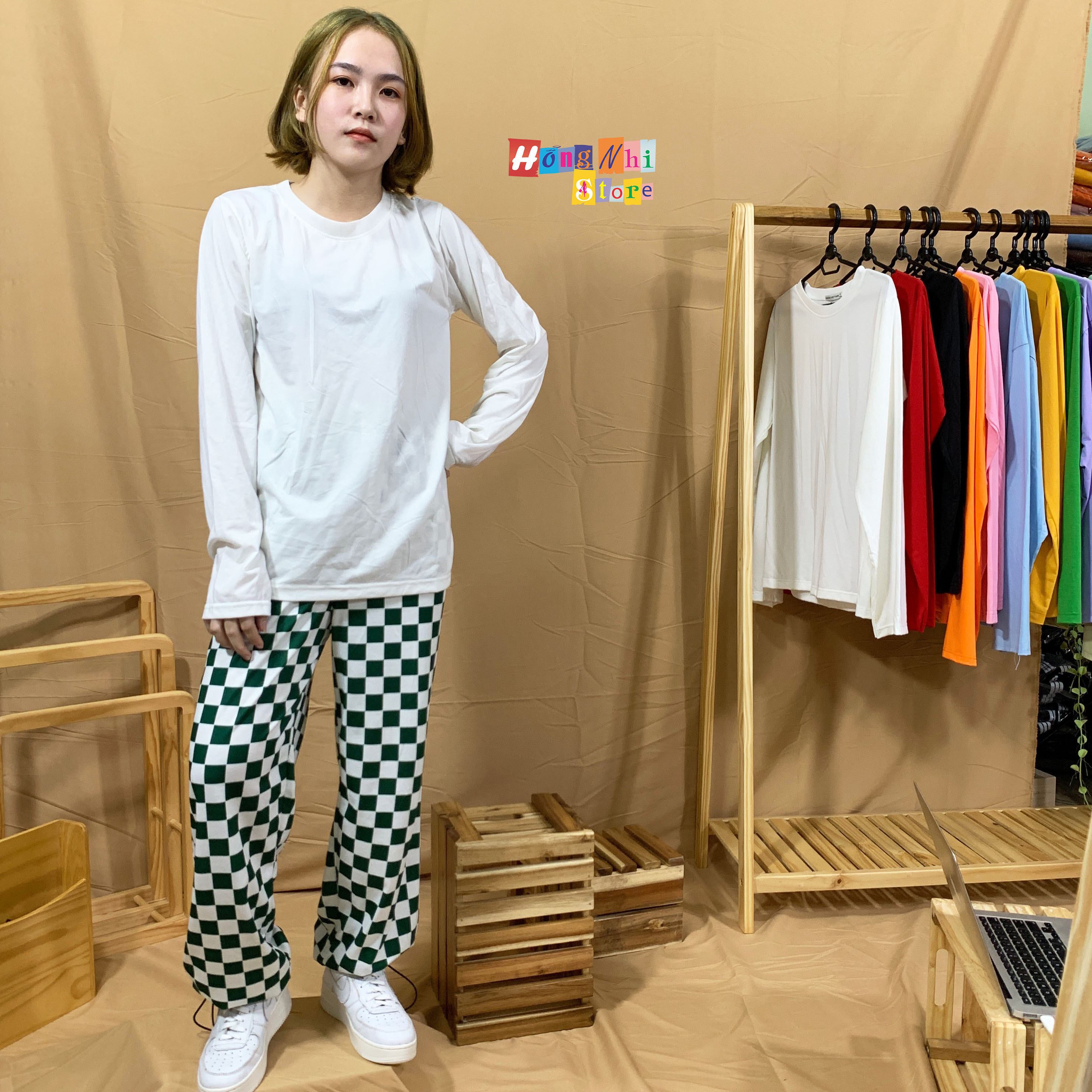 Áo Thun Tay Dài Trơn Dáng Rộng Màu Trắng Long Tee White Unisex - MM
