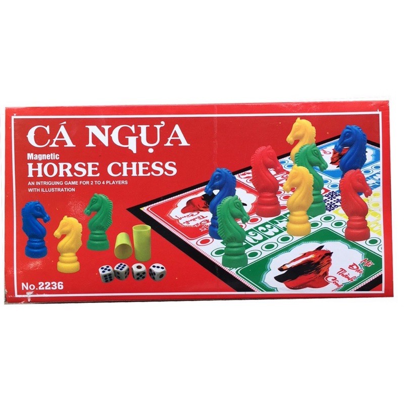 Cờ Cá Ngựa Nam Châm, Bộ Cờ Cá Ngựa Cao Cấp Kích Thước 28x28 và 38x38cm - Chính Hãng dododios