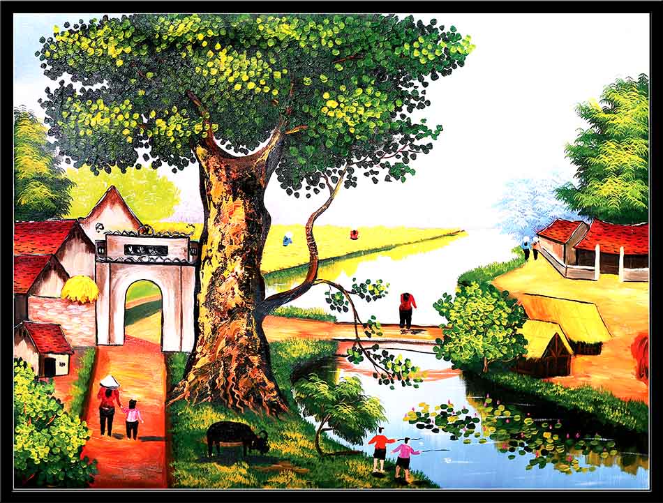 Tranh canvas treo tường làng quê Việt Nam - QVN024